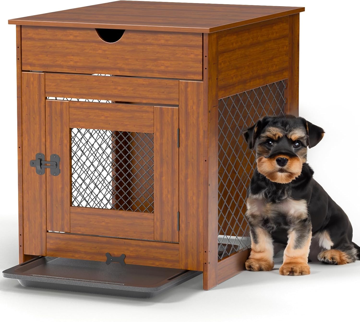 PURRPAXZ Dog Kennel Furniture, Wooden Dog Crate End Table
