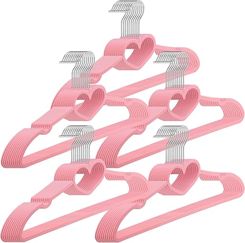 50 ganchos de corazón lindos con gancho giratorio de 360 grados, perchas resistentes para adultos para chaquetas, pantalones, camisas, trajes,
