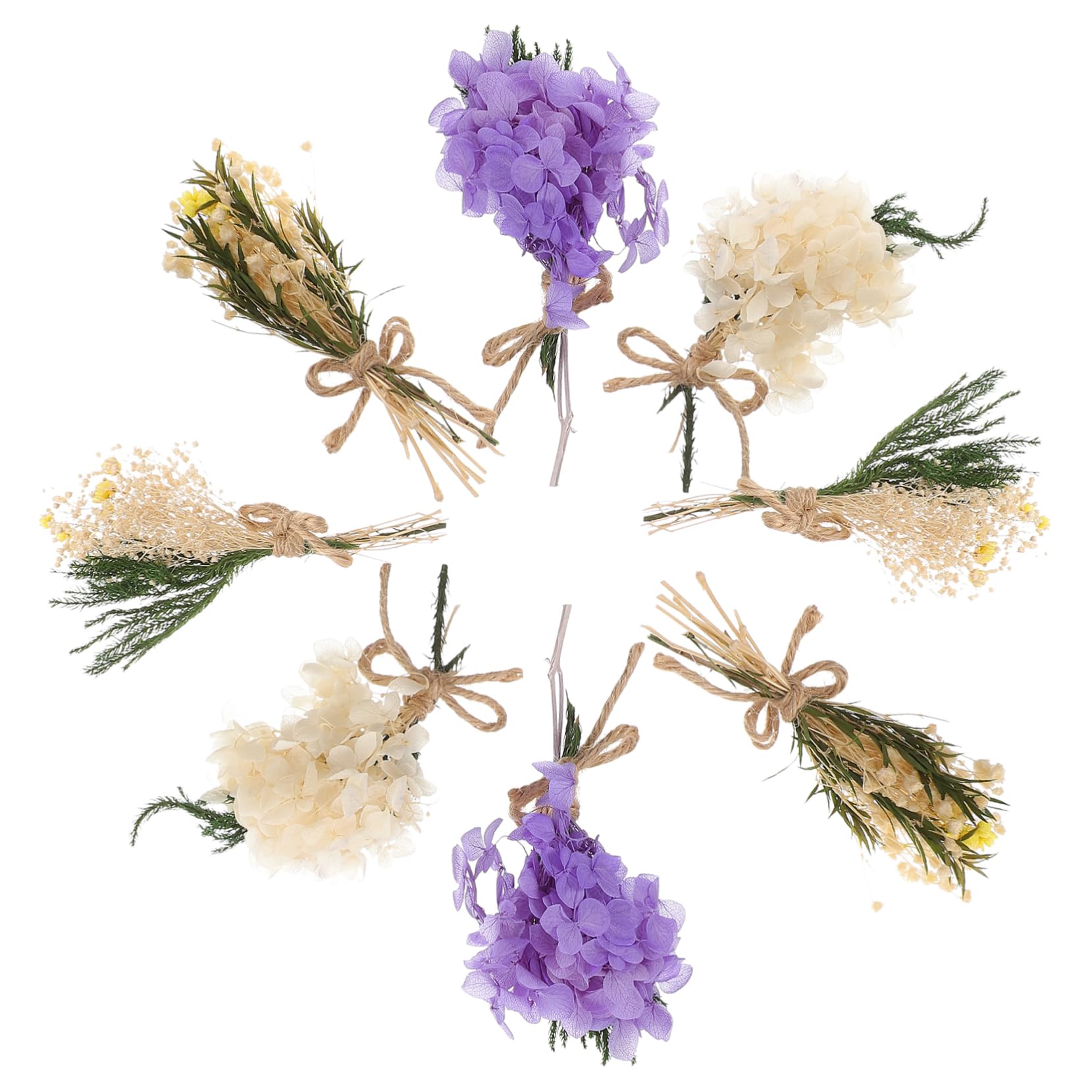 ABOOFAN Lot De 3 Mini Bouquets De Fleurs Séchées 8 Bouquets Décorations Polyvalentes pour Mariage Salon Accessoires De Photographie