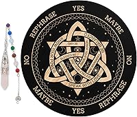 Vista 1 de ORIGACH Tablero de péndulo de nudo de 7.9 pulgadas, tablero de adivinación de brujería de madera con péndulo de radiestesia de cristal