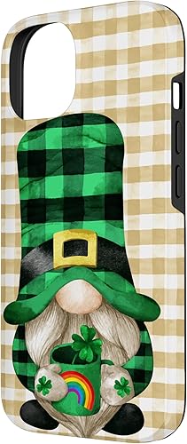 Miniatura 5 de iPhone 1212 Pro San Patricio Buffalo Plaid Shamrock Gnomo con funda café