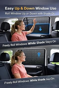 4 Pcs Car Sun Shade for VinFast VF6 2025 -, Premium Stretchable & Breathable Car Sun Shade for Baby Car Window Shade All-round Protection for Kids