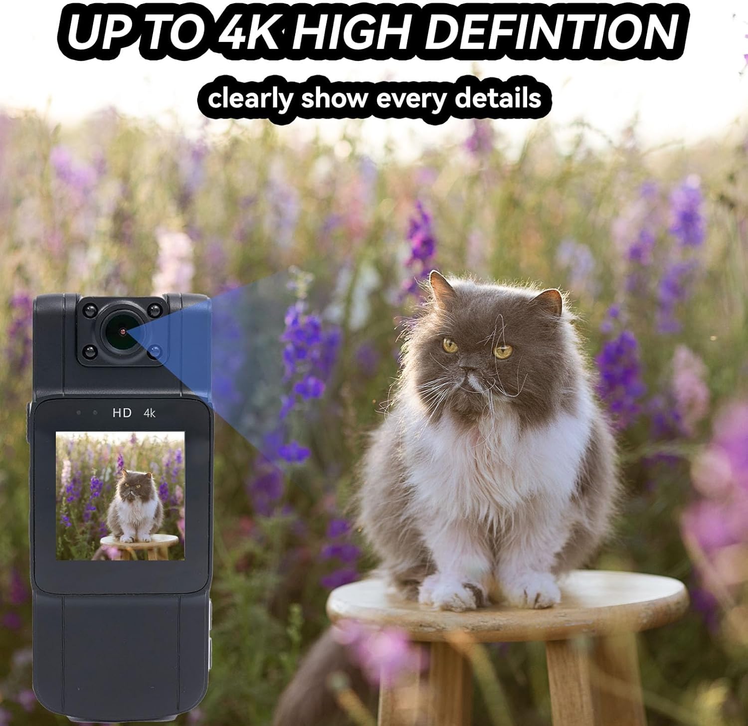 4K30FPS Mini Action Camera 128GB TF Card Support Video&Photo Editing Portable Body Camera Wearable Video Recorder Magnetic Sport DV for Bike Cycling, Competitive Sports Pet, Vlogging Black image 2 of 9 B0FNC5ZL94