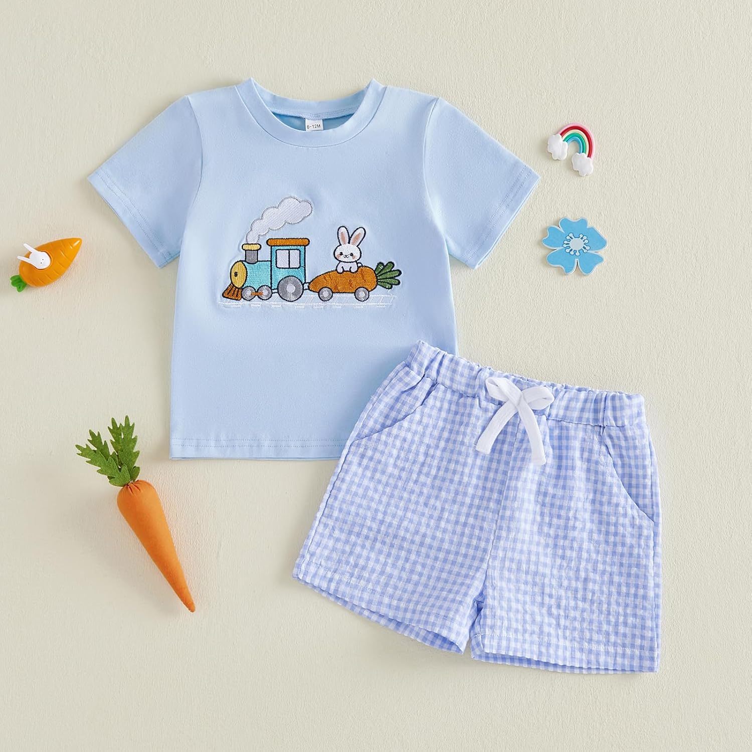 Toddler Boy Easter Outfit Baby Boy Bunny Short Sleeve T Shirt And Shorts Set 2 Piece Spring Summer Clothes - Image 5