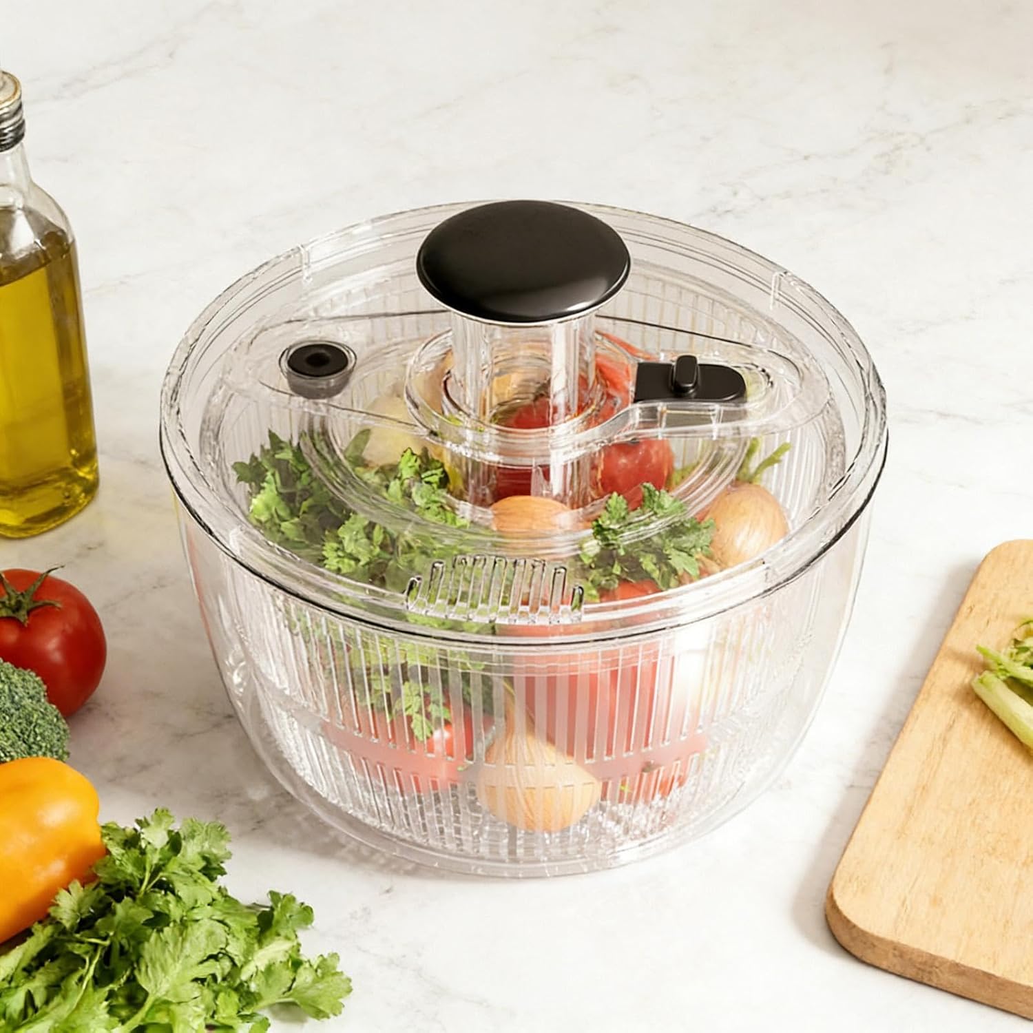 Salad Spinner, 3/5L Vegetables Wash Bowl, Fruit And Vegetable Washer, Lettuce Spinner, Fruit Washing Bowl With Strainer, Lettuce Dryer With Mesh Basket, Salad Cleaner, For Food Washing