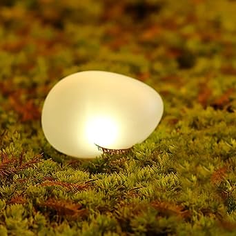 Solar Pebble Light, Waterproof Solar LED Garden Lighting Stone lamp Ground Lamp Outdoor Wall Lamp for Outdoor Landscape Yard Path Fence Lawn Tree Park Decoration Lights Warm White 1pcs