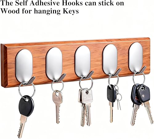 Miniatura 5 de Ganchos adhesivos adhesivos para colgar, ganchos para llaves, ganchos de pared de acero inoxidable, ganchos Command, ganchos para abrigos, ganchos