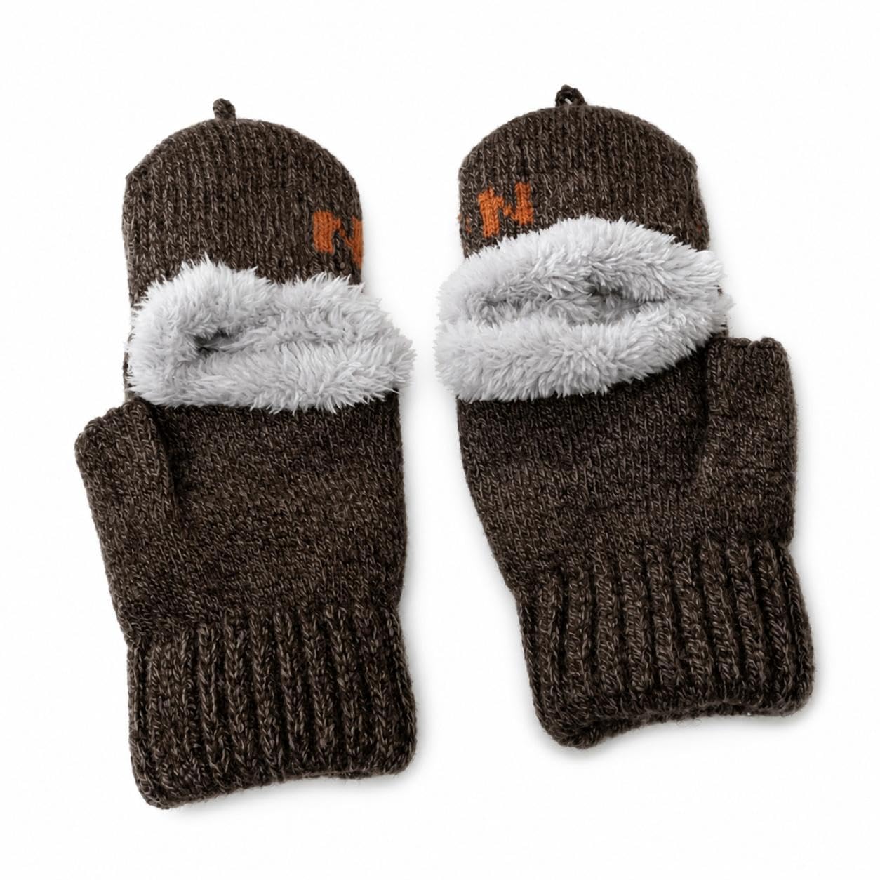 SNAPPSY Men's Winter Flip-Top Fingerless Gloves with Windproof