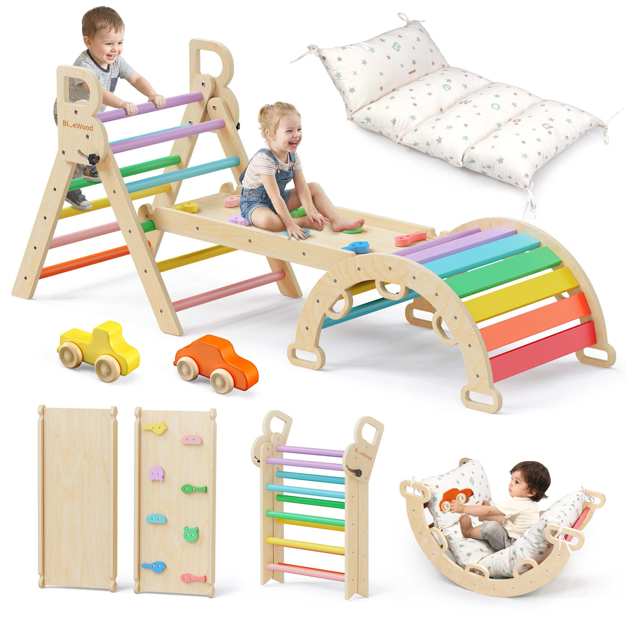 BlueWood Pikler Triangle Set - indoor climbers and play structures | Mubboo
