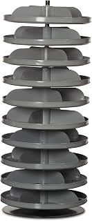 Durham 1110-95 Rotabin Gray Cold Rolled Steel 10 Revolving Shelves, 600lbs Capacity, 17" Diameter x 41-3/8" Height
