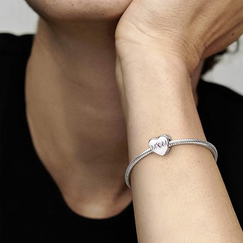 Miniatura 4 de PANDORA Joyería - Dije de circonita cúbica con corazón rosa para mamá en plata de ley Metal Metal Abalorio de corazón madre con circonita cúbica