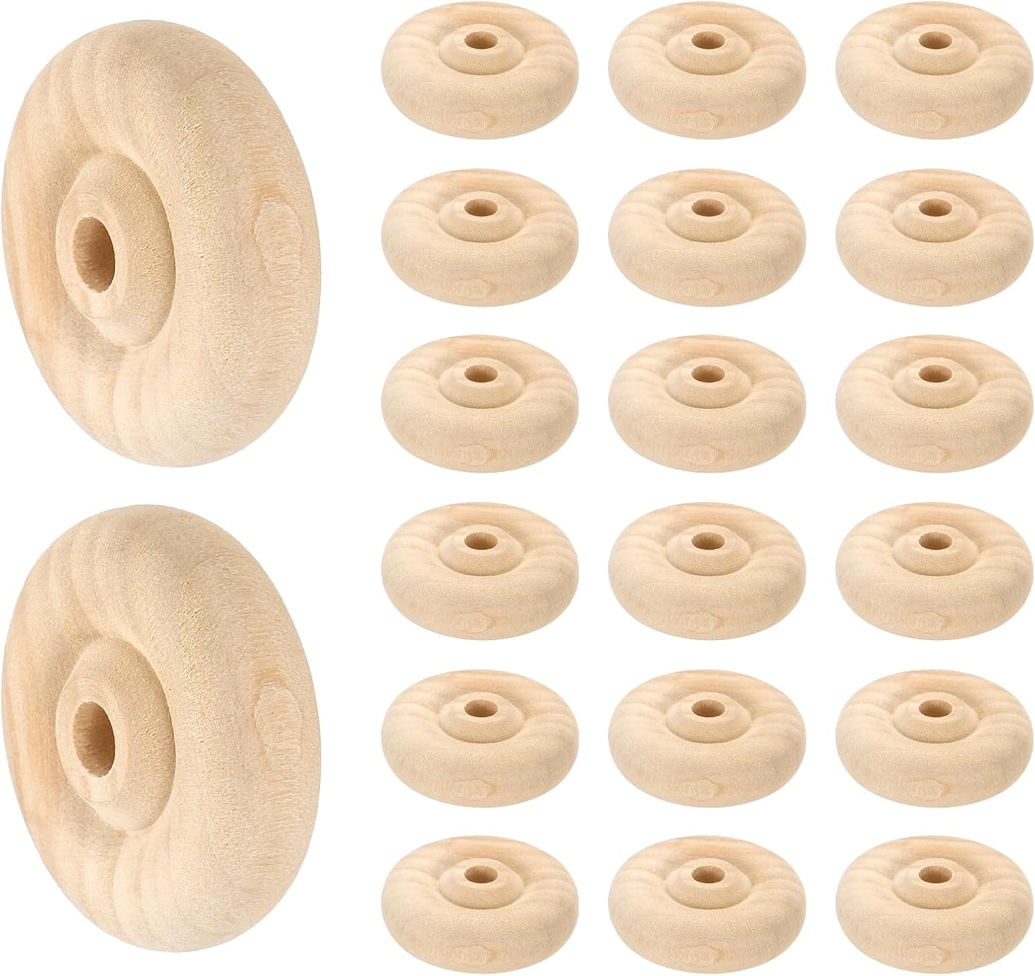MECCANIXITY Slab Wooden Wheels 2" Dia. 5/8" Thick 1/4" Hole, Flat Unfinished Wood Wheel for DIY Model Cars Trucks, 24pcs
