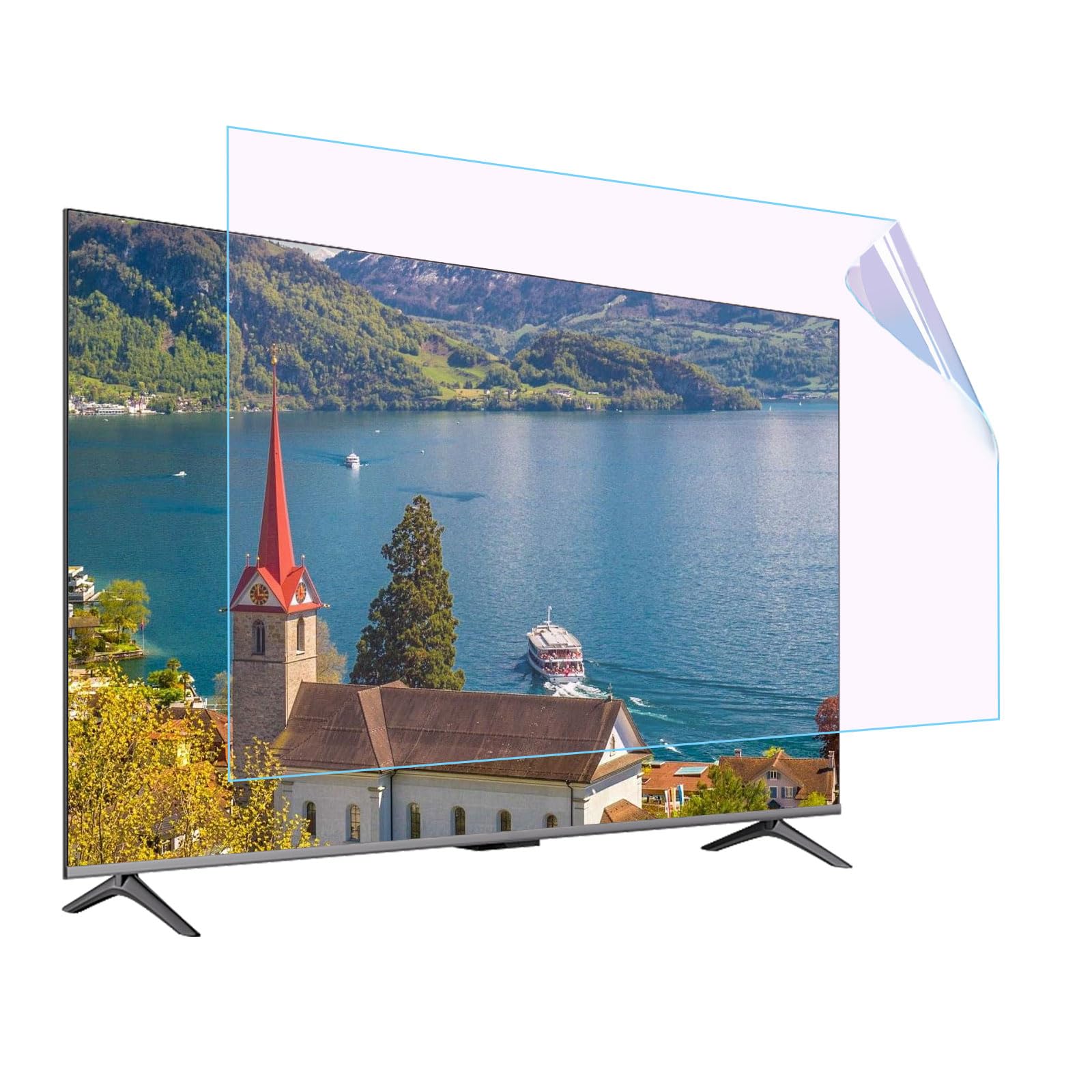 Protector De Pantalla Para TV Con Filtro De Luz Azul, Lámina Mate Antirrayaduras Que Bloquea La Luz Azul, Fácil Instalación para Pantallas LCD, LED Y OLED,65" 1429x804mm