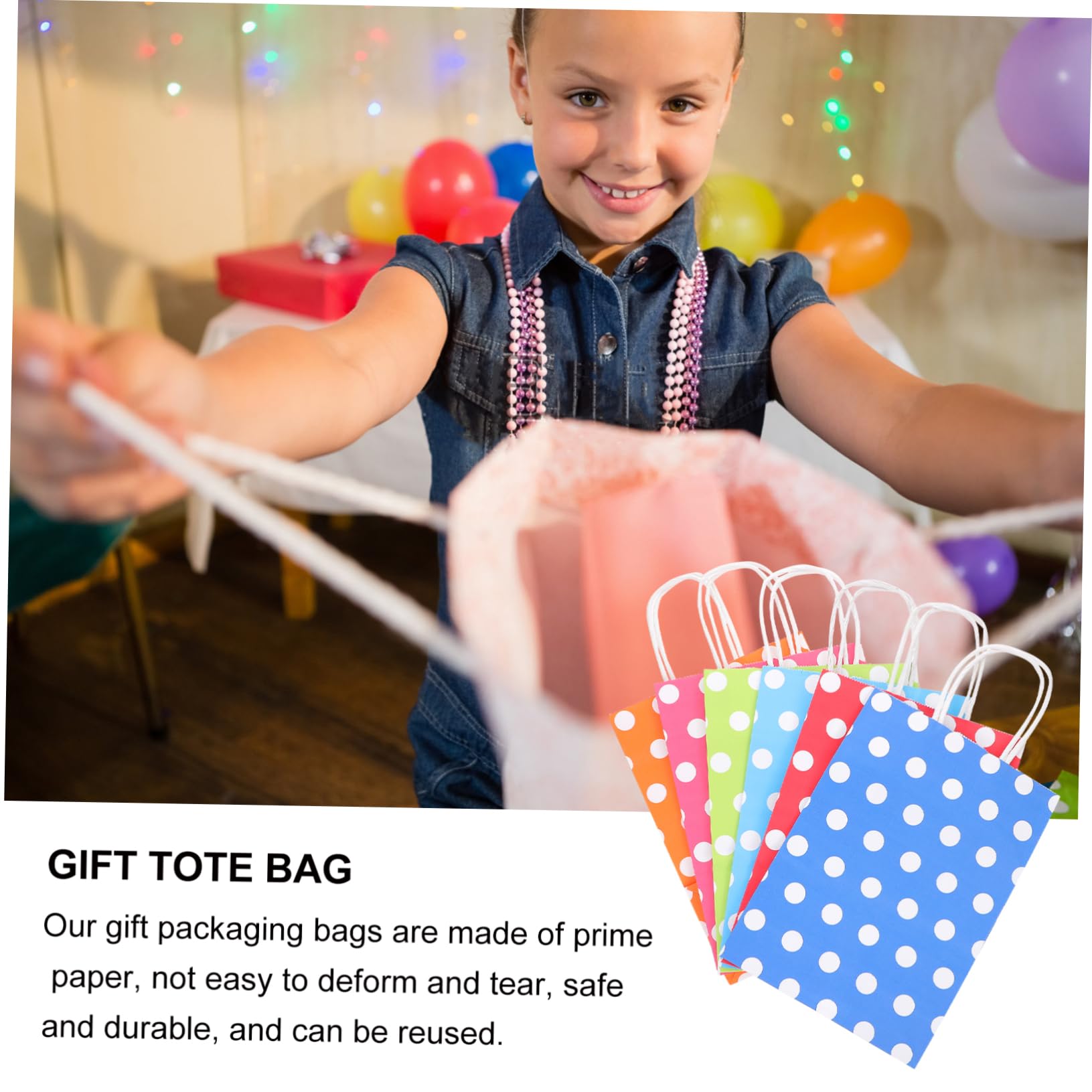 Healifty 30 Pezzi Borsa Shopping a Pois Carta Kraft Borse Da Imballaggio Sacchetto Di Carta Per Caramelle Kraft Sacchetti Di Caramelle Per Bomboniere Regalo Acquisti Rigenerazione