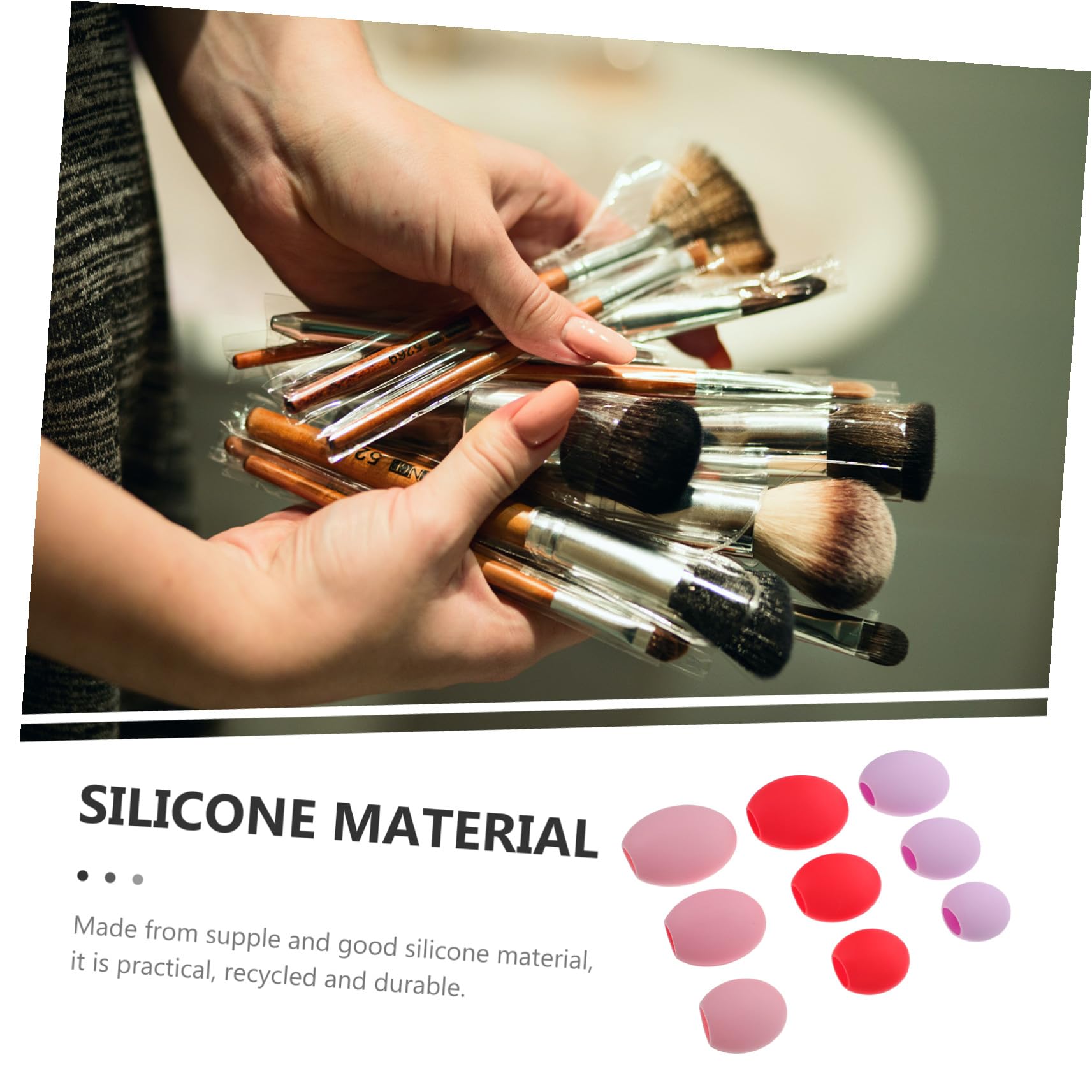Fundas de Silicona Forma Brochas para Brochas de Maquillaje 9 Piezas Protector Polvo para Mantener Limpias Adecuado para Uso Profesional y Diario