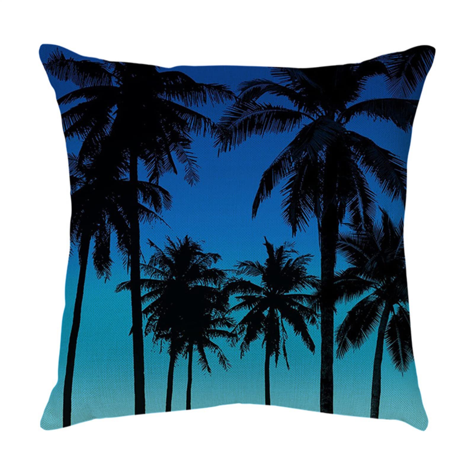 4 Piezas Funda de Almohada Palmera Negra Fundas de Cojín Terciopelo Sencillo y Decorativo para Sofá Camas Dormitorio Coche Lino Cojines Throw Pillow Covers 80x80cm/32x32 Inch