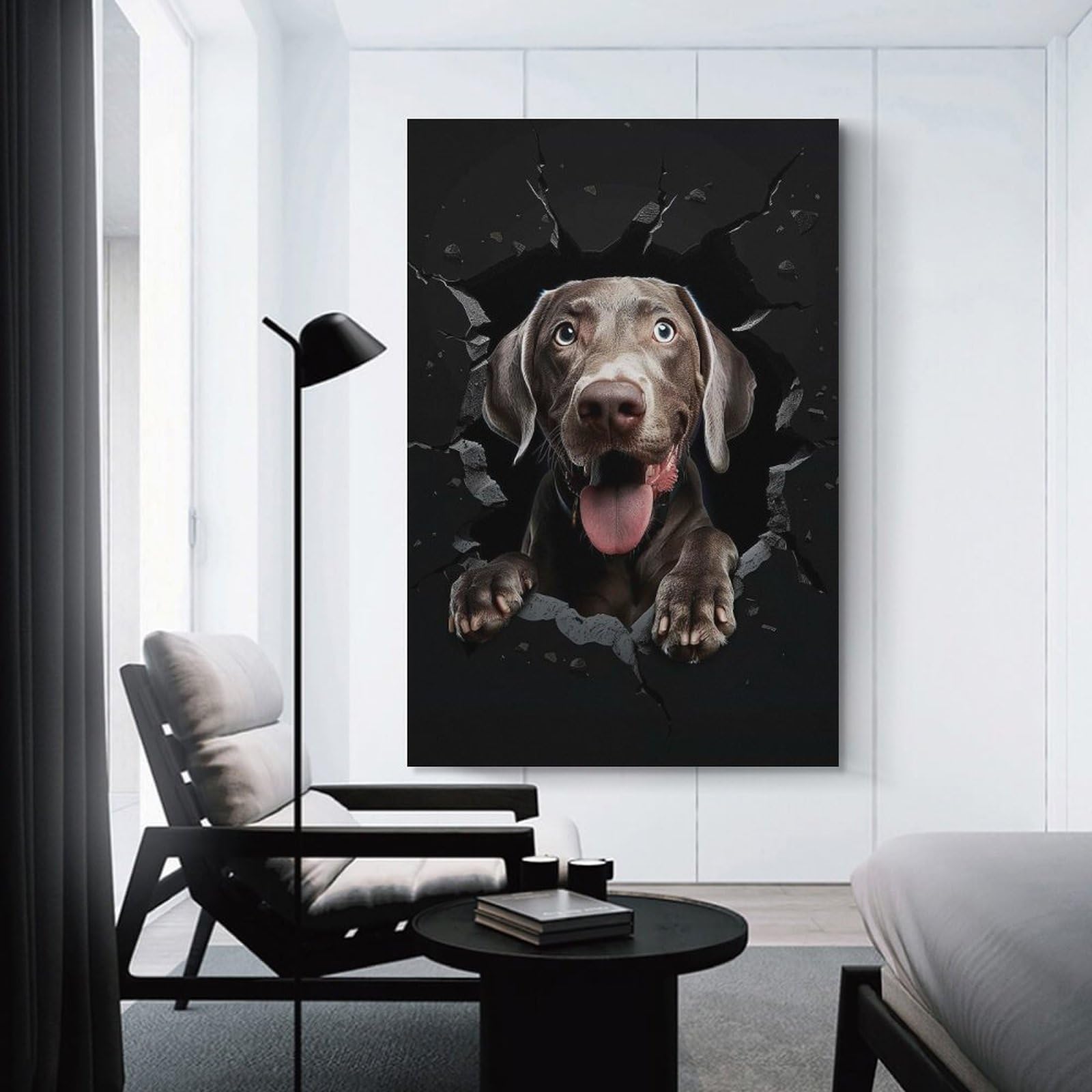 Junmoney Weimaraner Canvas Art Print, 20x30inch(50x75cm), for Bedrooms, Workspaces And Everyday Interiors, A Flexible Wall Accent for Shared Spaces