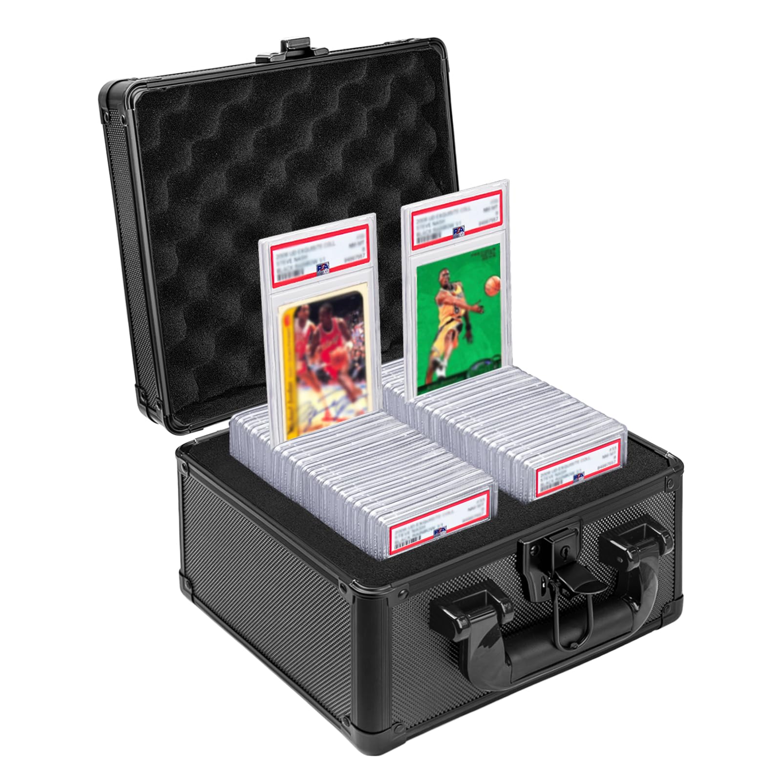 Fukumi Graded Card Storage Box - Aluminum Alloy Graded Card Case Compatible with 46 Card Slabs, Sports Trading Card Case Fits PSA, CSG, BGS