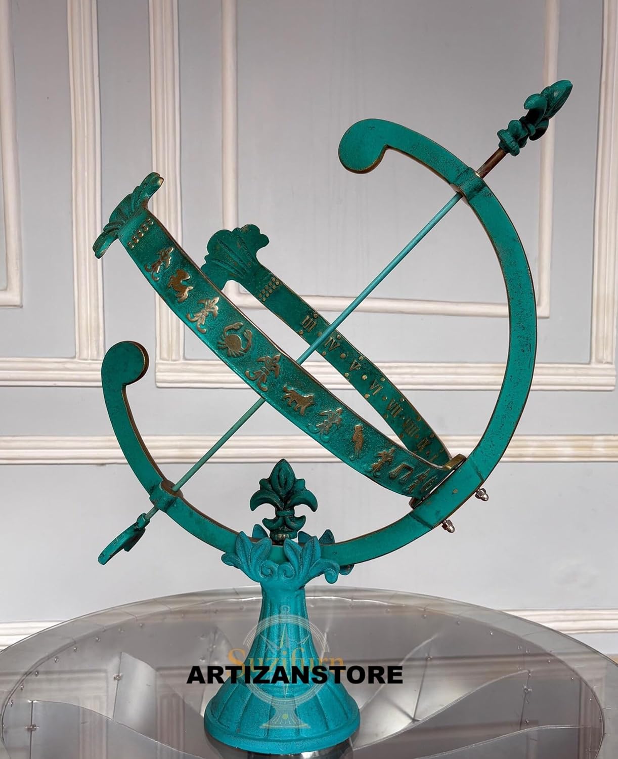 Armillary Sundial Polished Brass 18-Inch Diameter Armillary