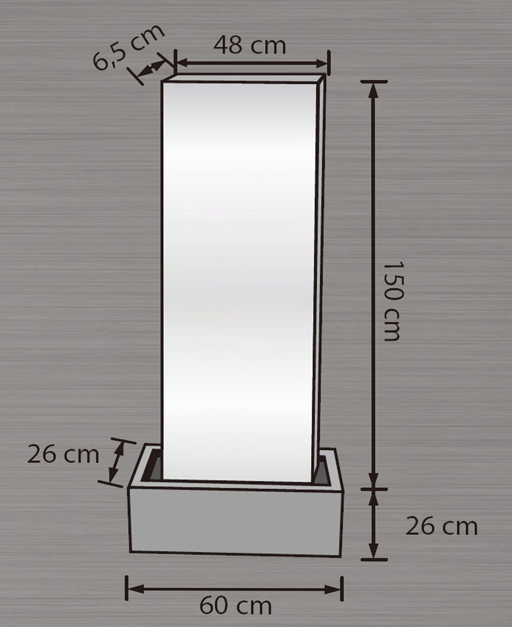 Köhko Springbrunnen Muro XL Höhe ca. 175 cm mit LED-Beleuchtung aus Edelstahl Wasserwand Wasserspiel für Garten Terrasse