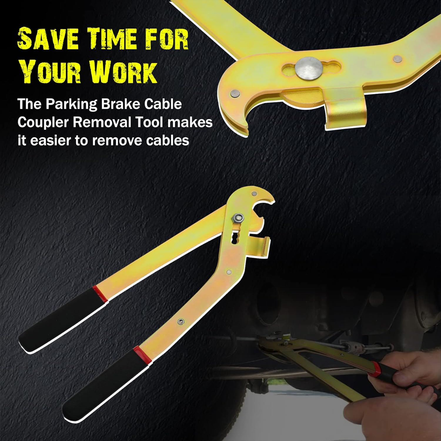 SLY-10500 Parking Brake Cable Coupler Removal Tool 14’’ Pliers,For SUV's and Vans,Easy to Use Cable Coupler Removal Tool, Including All Models From Dodge, Ford and GM Since the 80's (Not Fit Truckss)