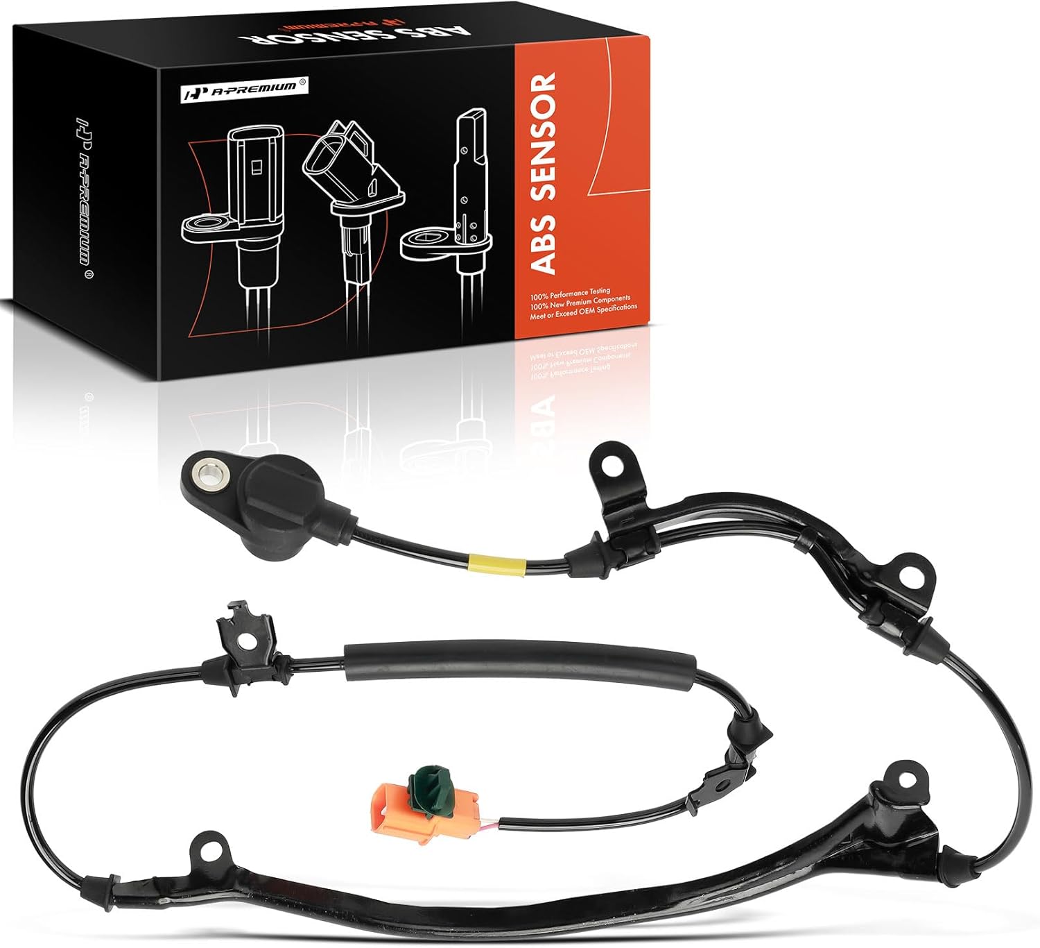 A-Premium ABS Wheel Speed Sensor Compatible with Honda, Acura Models - Pilot 2003-2008, MDX 2001-2006 - Rear Right Passenger Side, Replace# 57470S3VA51, 57470S3VA52