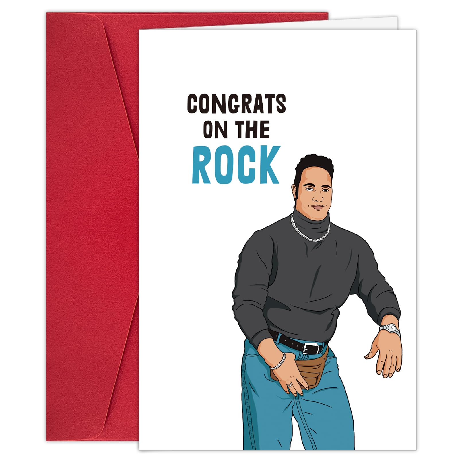Funny Engagement Cards for Couples, Engagement Gift for Best Friends, Congrats on The Rock Card for her him, Wedding Congratulations Card