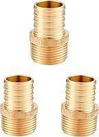 Vista 15 de EFIELD Pex - Juego de 2 adaptadores macho NPT de 1 pulgada x 1 pulgada de latón para engarzar, ASTM F1807, (PEX1807278-2PCS)