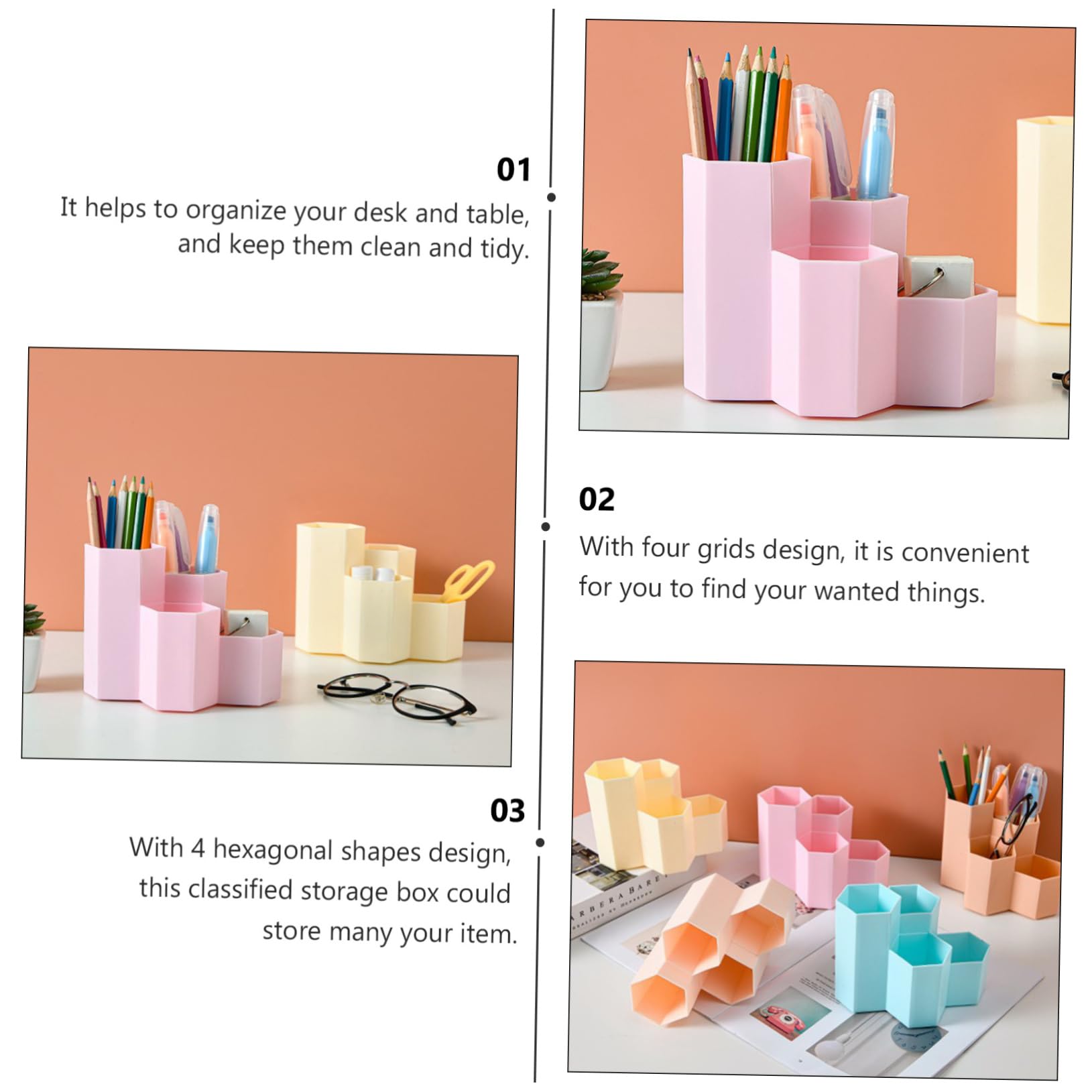 BEIBXHQQ 1 Piece Of Creative Desktop Pen Holder, Multifunctional
