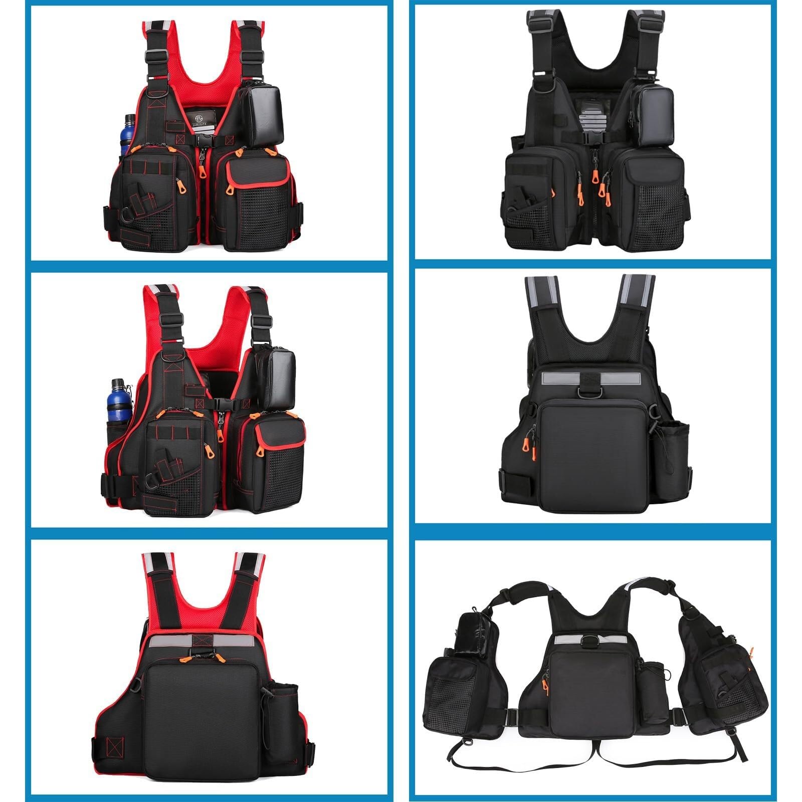Kamizelka do Wędkarstwa Muchowego Unisex Regulowana Wysoka Pływalność Lekka Nylon Pianka EPE Odłączana Torba Uchwyt Na Butelkę Dla Pstrąga Paddleboardingu