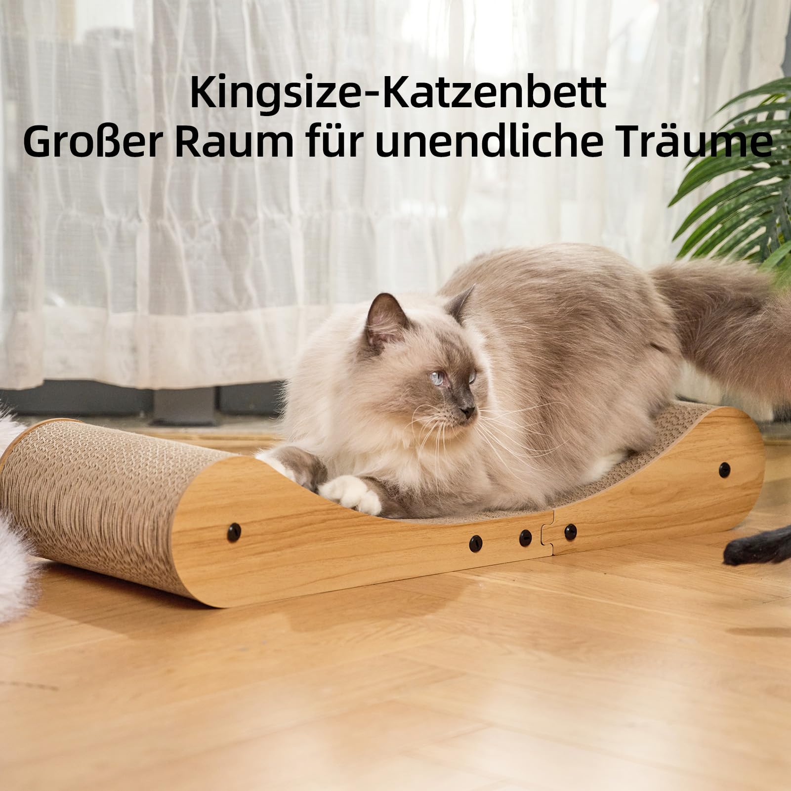 Nekosan Katzenkratzbett – Extra Groß (69,8 Cm), Karton, Gemütliche Lounge Für Katzen
