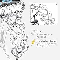 Vista 4 de WINGLE Funda brillante para Apple Watch Band para mujeres de 1.575 pulgadas, 1.732 pulgadas, 1.614 pulgadas, 1.772 pulgadas, 1.614 pulgadas, 1.614