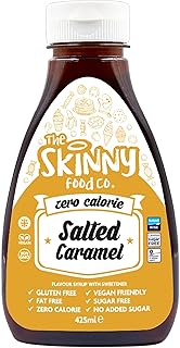 Skinny Food Co Salted Caramel Zero Calorie Syrup 425ml - Sugar Free Salted Caramel Syrup For Snacks, Drinks & Desserts - Vegan, Gluten-free, Keto & Paleo Friendly Caramel Syrup - Salted Caramel Syrup