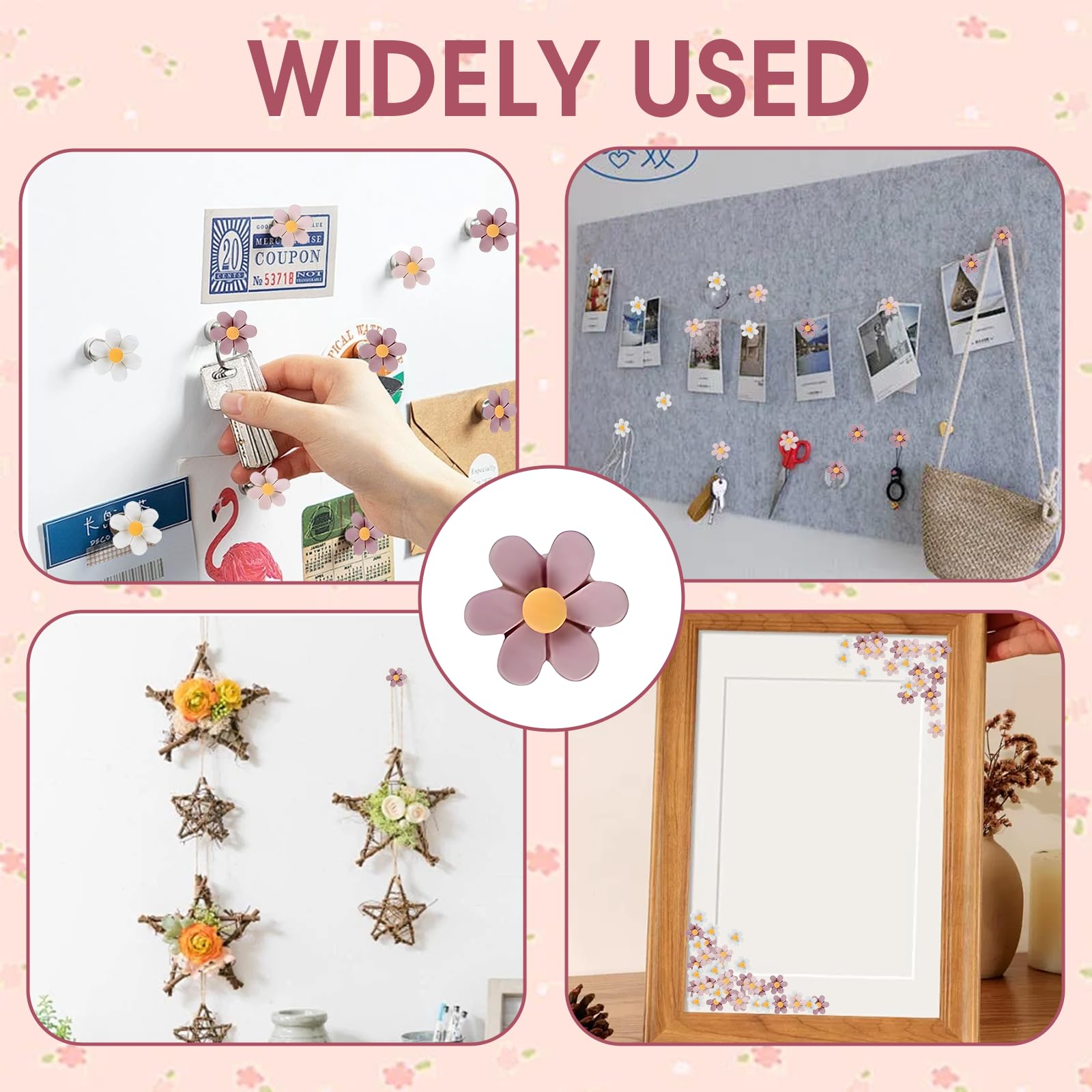 30 Blumen-Reißzwecken Aus Kunstharz – Niedliche Rosa & Weiße Pinnwand-Nadeln Für Korktafel & Deko