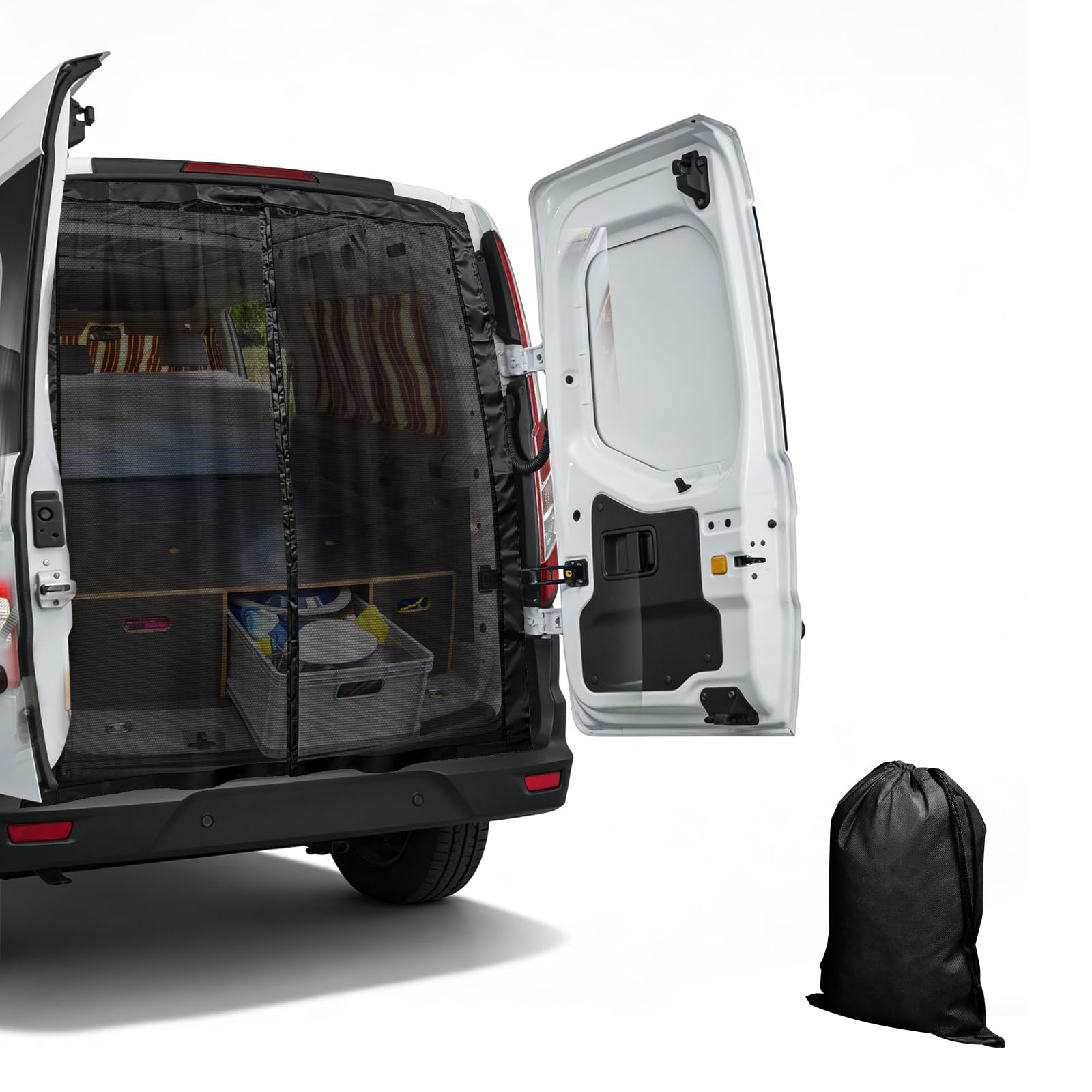 Moustiquaire magnétique pour van - Protection solaire - Porte coulissante arrière - Pour Benz Vito, Ford Transit Custom, pour Opel/Vauxhall Vivaro (pour porte arrière, 155 x 150 cm)