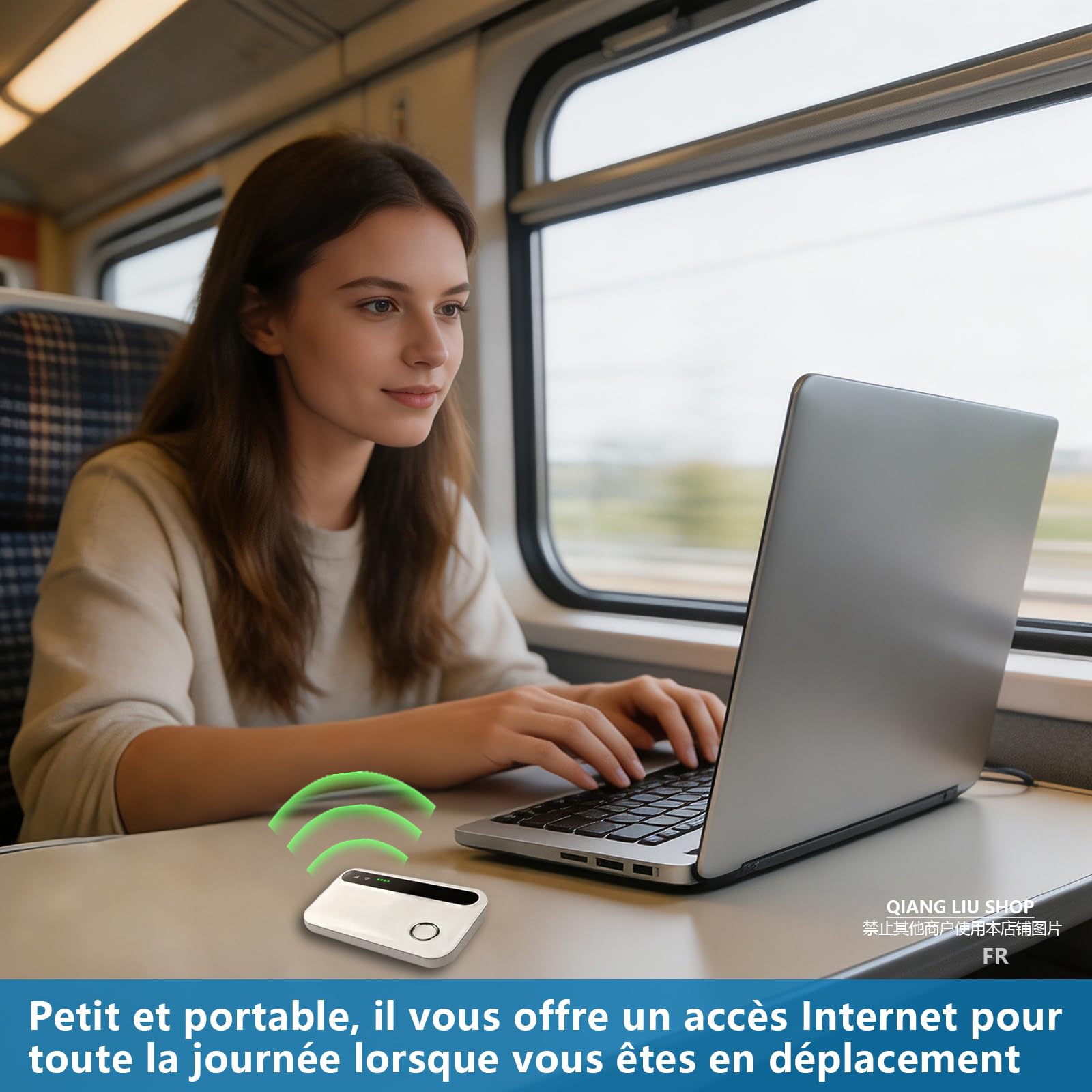 Routeur Wi-FI Mobile 4G Portable à Signal Ultra-Puissant Carte SIM | 12 H D'autonomie, Protection Réseau Sécurisée, Prise En Charge De 10 Utilisateurs, Camping, Voyages, Affaires