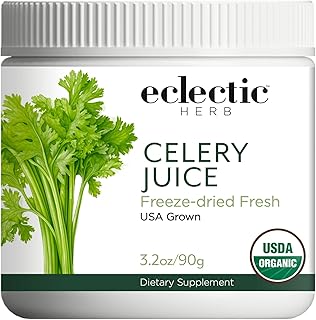 Eclectic Herb - Celery Juice Powder | Nutritional Supplement | Hydration + Wellness Support, Vitamins + Minerals | Freeze Dried, USDA Organic, Non-GMO, Vegan (3.2 oz | 90 g)