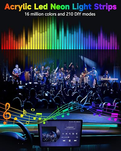 KEIUROT Bande LED Intérieur Auto avec APP Lumiere LED Interieur Voiture Lumière de sous-éclairage de Voiture Améliorée Fort Kits Musicale Lumière au Néon 1 en 1 110cm - 6