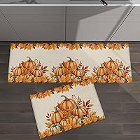 Vista 8 de Juego de 2 alfombras de cocina de Acción de Gracias, antideslizantes, antideslizantes, cómodas, juego de alfombras de cocina para fregadero, Otoño