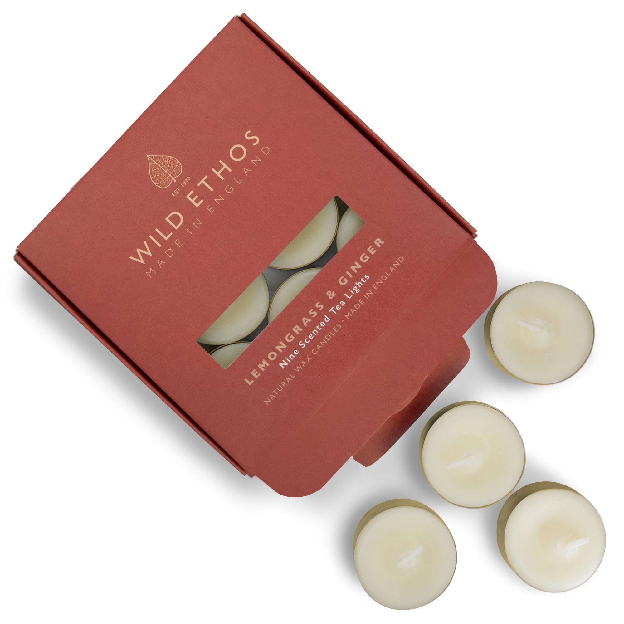 Wild Ethos Scented Tea Lights, Natural Wax, Long Lasting & Blended Natural Essential Oils, Pack of 9, Made in The UK - Image 3