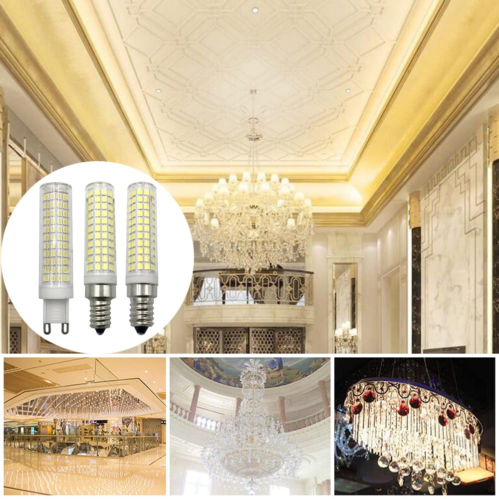 Lampadine LED, base G9/E14/E12/E11/BA15D, 12 W (equivalente a 120 W) 800 LM lampadina a mais non stroboscopica 110 V/220 V CA, dimmerabile 3000 K e 6000 K (confezione da 5) (3000k Warm White E11)