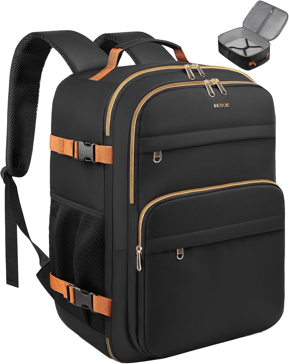 HOTOR Travel Backpack Women Flight Approved Carry on Bag | 15.6inch Laptop Computer Bag Flight Approved Personal Item Travel Bag for Work, Business, College