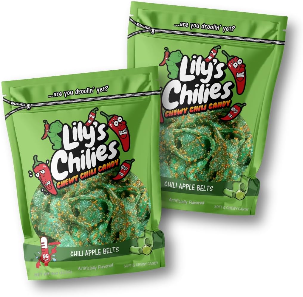 - Lilys Chilies, Sour and Chili Chewy Candy (Chili Apple Belts)