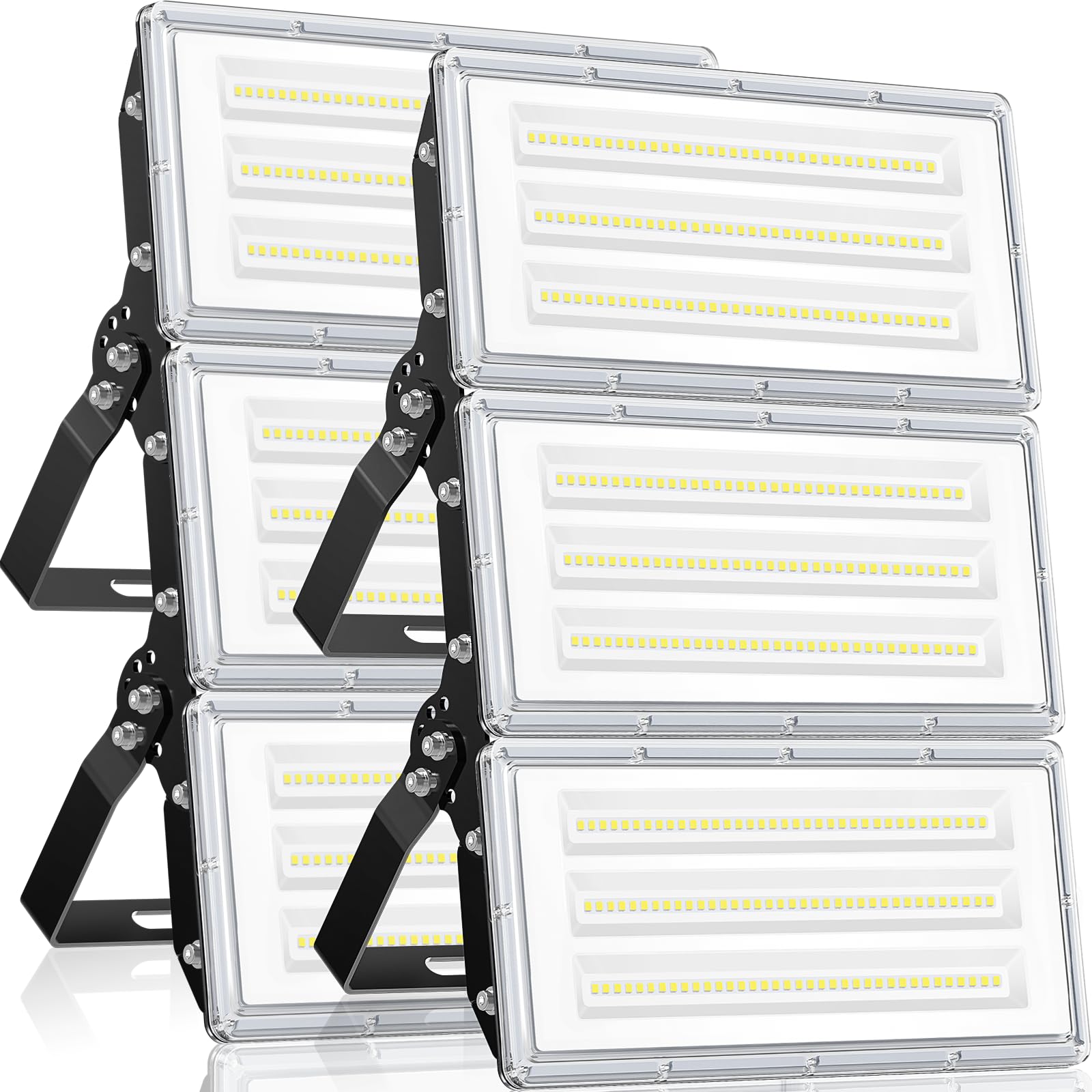 YIQIBRO Faretto LED da Esterno 300W 2 Pezzi, IP67 Impermeabile 3 in 1 Faro LED da Esterno,30000LM 7000K 315 LEDs Applique da Esterno Luce LED Esterno Per Terrazza Giardino Garage Fabbrica Stadio