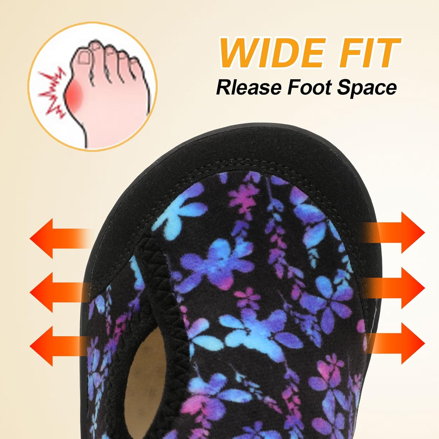 LeIsfIt Womens Slippers Wide Diabetic Shoes Adjustable Arthritis Edema House Shoes Indoor Outdoor Slippers - Image 4