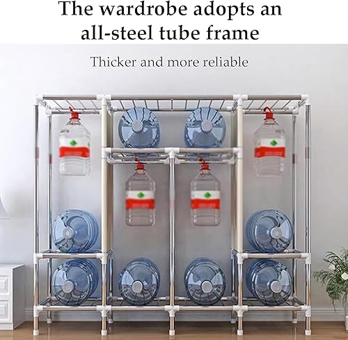 Miniatura 7 de large closets Portable Wardrobe Closet Thick Metal Frame Closets for Bedroom Cloth Wardrobe Closet for Bedroom Hanging Clothes Closet Space-saving