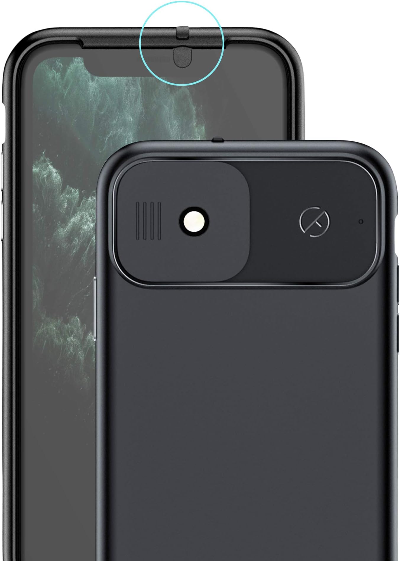 Phone 11 Case with Camera Covers Front and Rear | Protect Your Privacy | 6-Foot Drop Proof | 6.1 Inch | Matte Black
