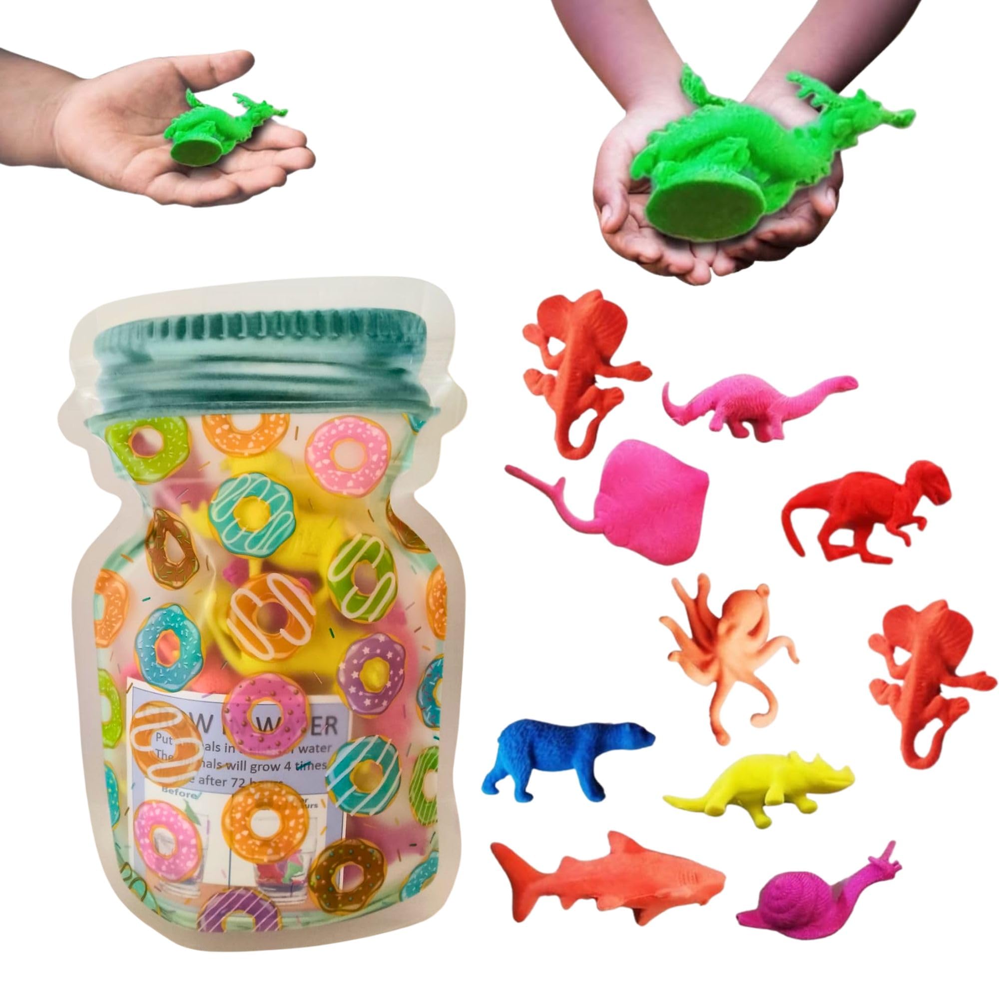 Water Growing Creatures - 20 Animal Designs | Reusable Fun Toy | Educational & Learning Toy for Toddlers, Boys & Girls | Ideal as Birthday Return Gifts,multicolor