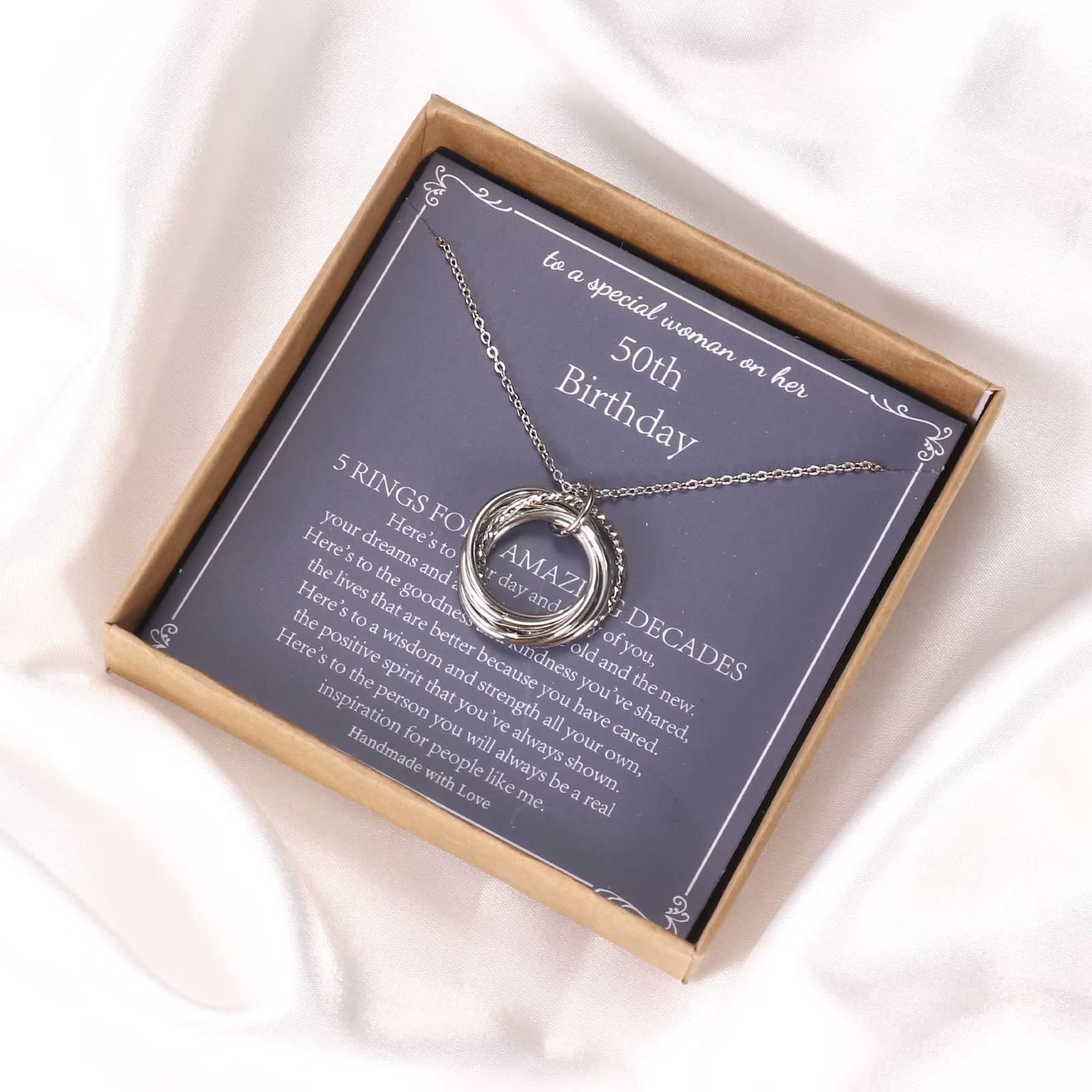 Geburtstagsgeschenk für Frauen, Halskette aus Sterlingsilber zum 30., 40., 50., 60., 70., 80., 90. Geburtstag, Halskette für sie 30, 40, 50, 60, 70, 80, 90 Jahre, Geschenk von, Sterling