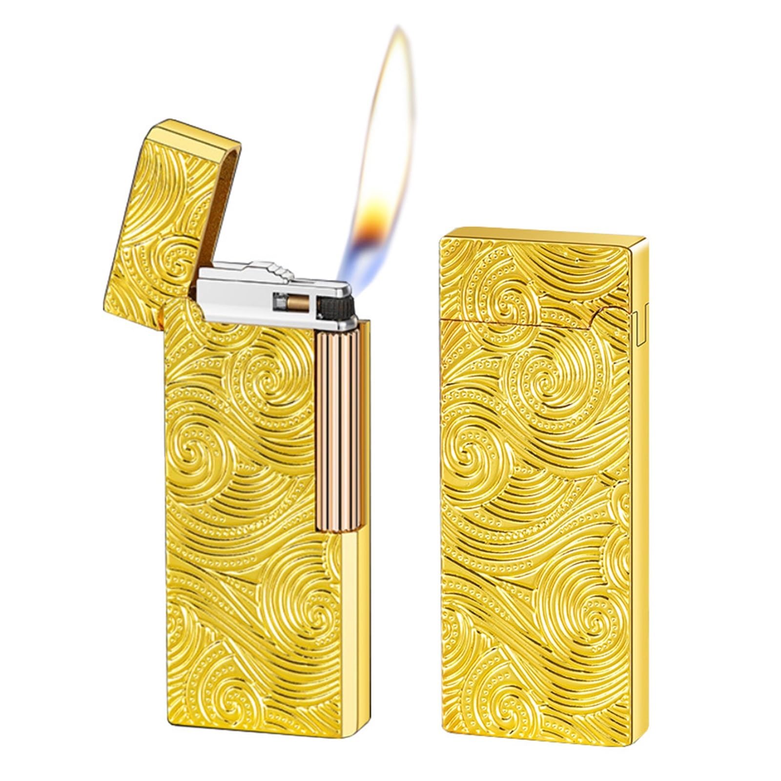 Encendedor de butano elegante con patrón en relieve y perfil delgado